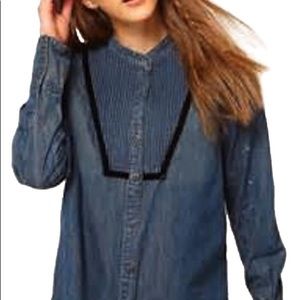 Free people denim tuxedo shirt